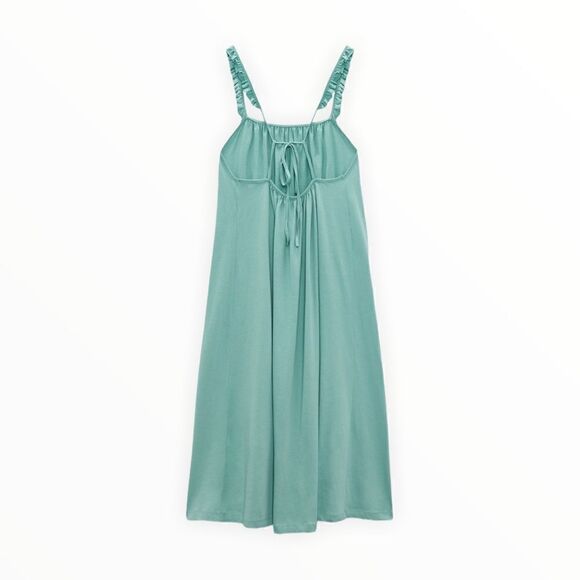 ZARA | Aquamarine | MIDI DRESS WITH TIE DETAIL - Picture 3 of 9